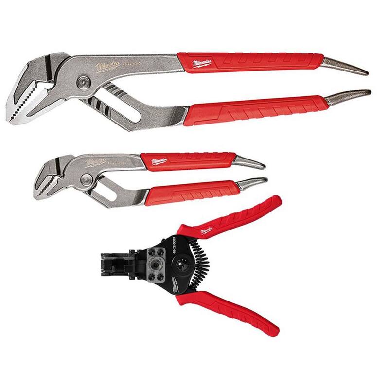 Set de pinzas de mandíbula recta de 6 y 10 pulgadas de Milwaukee con pelador automático de alambre y cortador (3 piezas) - 48-22-6330-48-22-3083