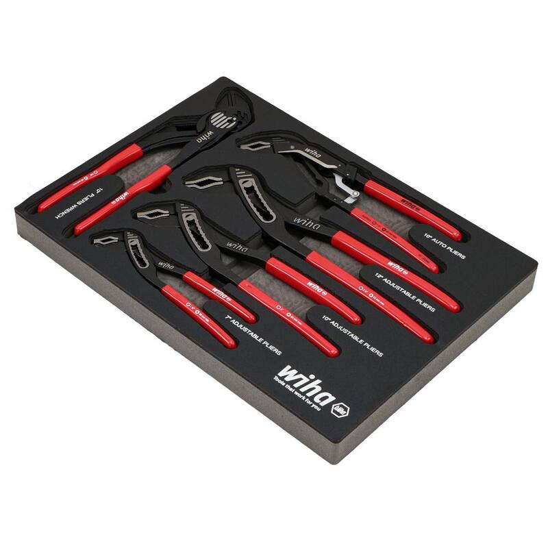 Juego de bandeja de alicates de lengua y ranura Wiha Classic Grip V-Jaw (5 piezas) - 34691