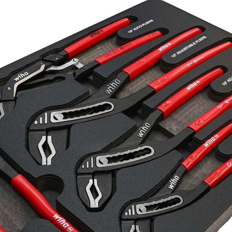 Juego de bandeja de alicates de lengua y ranura Wiha Classic Grip V-Jaw (5 piezas) - 34691