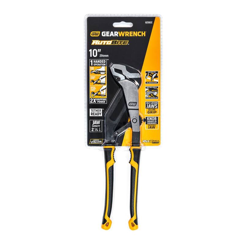 Dado automático para bocas 10 pulgadas con empuñaduras de materiales duales y ajuste rápido de mandíbulas - 82592C