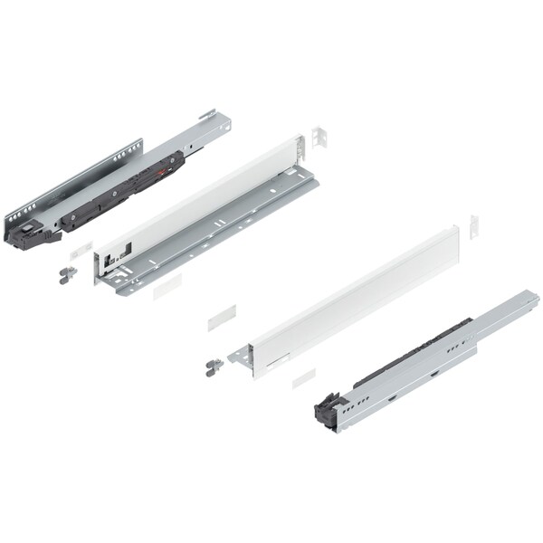 Blum 18in. N Height Legrabox Silk White Drawer Set, 125 Lbs Weight Rating - 770N45S0S