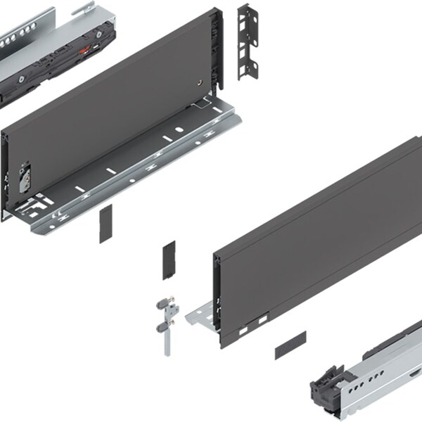 Blum 20in. C Height Legrabox Gray Drawer Set, 170 Lbs Weight Rating - 773C50S0S