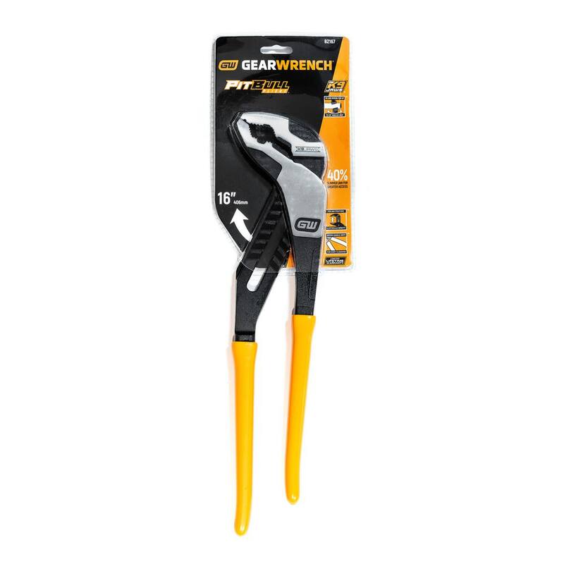 Llave ajustable de lengüeta y ranura Pitbull K9 V-Jaw de 16 pulgadas con mango sumergido - 82167
