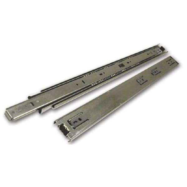 Dendesigns 16 In. Full Extension Drawer Slide With Hold-Out - Bright Zinc - DE305525