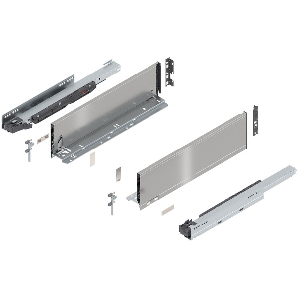 Blum 18in. K Height Legrabox Stainless Drawer Set, 125 Lbs Weight Rating - 770K45S0I
