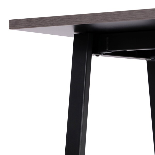 Flash Furniture Redmond 48x30 Conf Tbl w/1in. Thick Dbl Sided Laminate Tbl Top w/PVC and A-Frame Steel Bse, Gry Oak - MT-M4830-LTGRY-ABF-GG