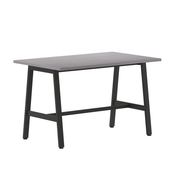 Flash Furniture Redmond 48x30 Conf Tbl w/1in. Thick Dbl Sided Laminate Tbl Top w/PVC and A-Frame Steel Bse, Gry Oak - MT-M4830-LTGRY-ABF-GG