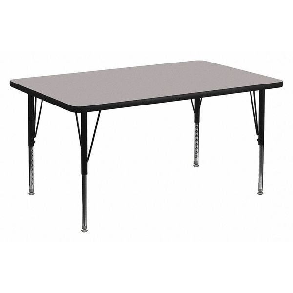 Flash Furniture Rectangle Activity Table, 30" W, 48" L, 25.25" H, Laminate, Grey - XU-A3048-REC-GY-H-P-GG