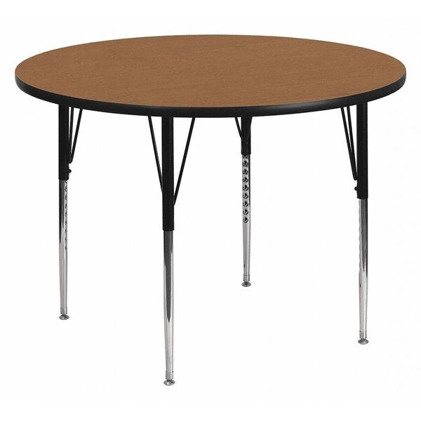 Flash Furniture Round Activity Table, 60" W, 60" L, 30.125" H, Laminate, Wood Grain - XU-A60-RND-OAK-T-A-GG