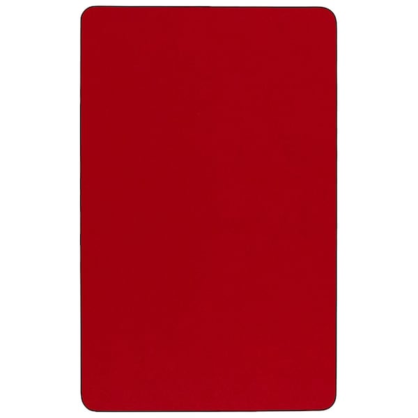 Flash Furniture Rectangle Actvt Table, Rect, Red, Lckng Cstrs, 36"x72", 36" W, 72" L, 30.37" H, Laminate, Red - XU-A3672-REC-RED-T-A-CAS-GG