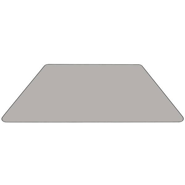 Flash Furniture Trapezoid Activity Table, 29 W, 57 L, 30.25 H, Chrome, Laminate, Particleboard, Steel, Grey - XU-A3060-TRAP-GY-H-A-GG