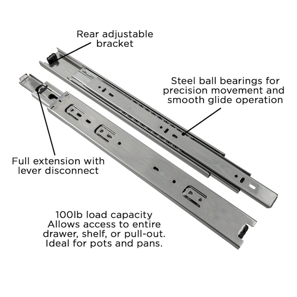 Hickory Hardware Ball Bearing Full Ext 12 Inch, 2PK - P1050/14-2C