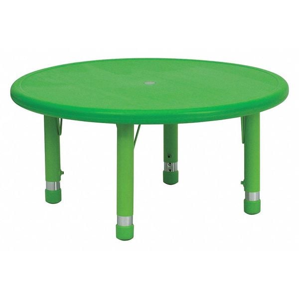 Flash Furniture Round Activity Table, 33 W, 33 L, 23.75 H, Plastic, Steel, Green - YU-YCX-007-2-ROUND-TBL-GREEN-GG