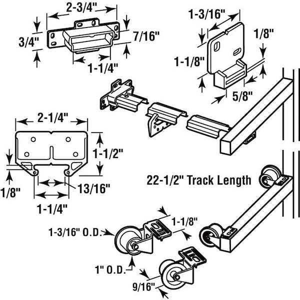Prime-Line Prime-Line 22 in. L Plastic Center Guide Drawer Guide Roller Assembly 1 pk - 221590