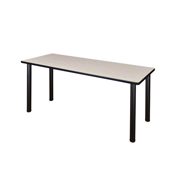 Kee Rectangle Tables > Training Tables > Kee Training Tables, 66 W, 24 L, 29 H, Wood|Metal Top, Maple - MT6624PLBPBK