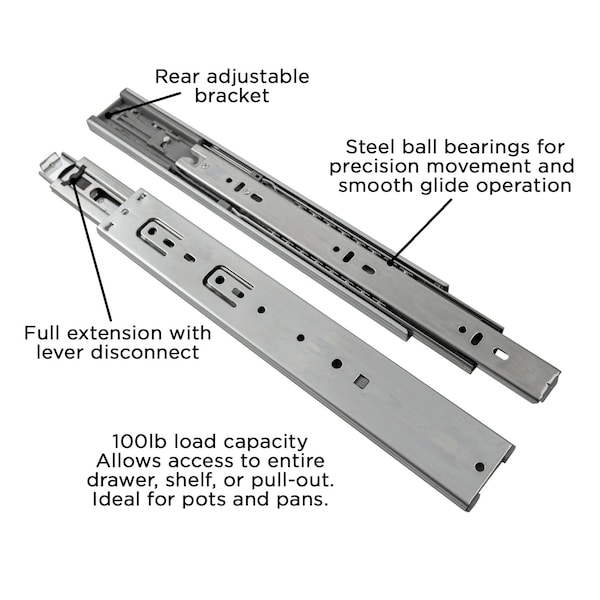 Hickory Hardware Soft Close Drawer Slide 12 Inch, 2PK - P1055/12-2C