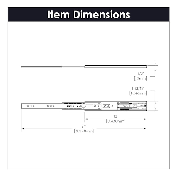 Hickory Hardware Soft Close Drawer Slide 12 Inch, 2PK - P1055/12-2C