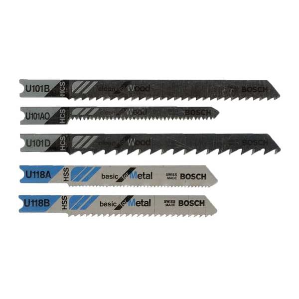 Bosch Jigsaw Blade Set, High Carbon Steel, PK5 - U502A5