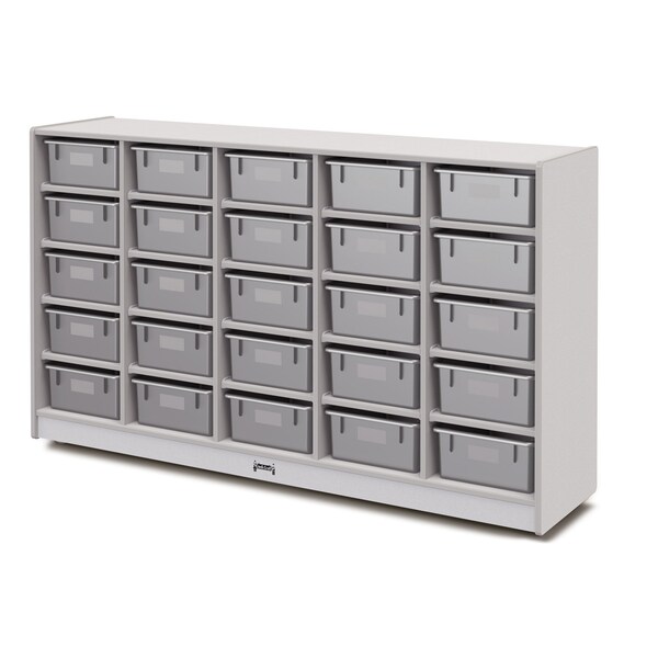 Jonti-Craft Rainbow Accents 25 Tub Mobile Storage, with Tubs, Gray - 4026JCWW000