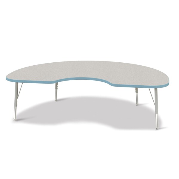 Jonti-Craft Berries Kidney Activity Table, 48 in. x 72 in., E-height, Freckled Gray/Coastal Blue/Gray - 6423JCE131