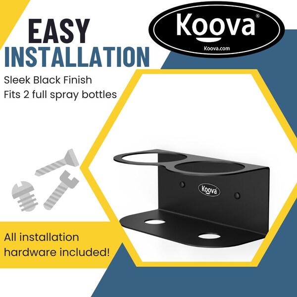Koova Storage Rack, Steel, Black, 4.1 in W, 3.7 in H, 8.5 in L, Powder Coated - KV-SPRAYB-2