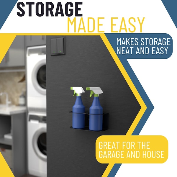 Koova Storage Rack, Steel, Black, 4.1 in W, 3.7 in H, 8.5 in L, Powder Coated - KV-SPRAYB-2