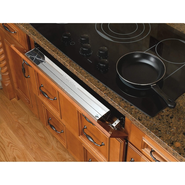 Rev-A-Shelf Stainless Steel, Silver, 31 in W, 3.8 in H, 1.69 in D, 1.77 in L, Silver - 6541-31-52