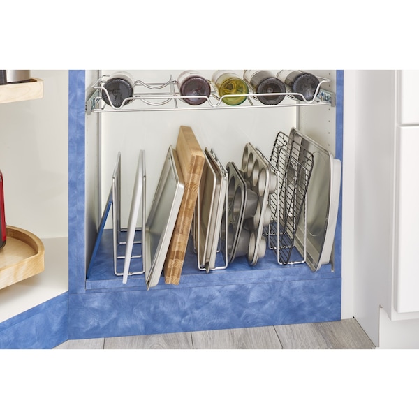 Rev-A-Shelf Steel, Silver, 3 in W, 10 in H, 11.88 in D, 11.88 in L, Silver - 596-10CR-52