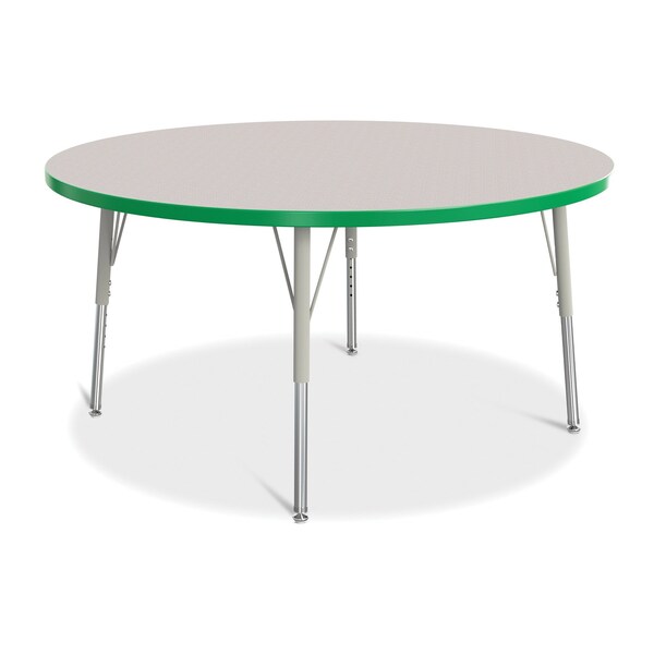Jonti-Craft Berries Round Activity Table, 48 in. Diameter, E-height, Freckled Gray/Green/Gray - 6433JCE119