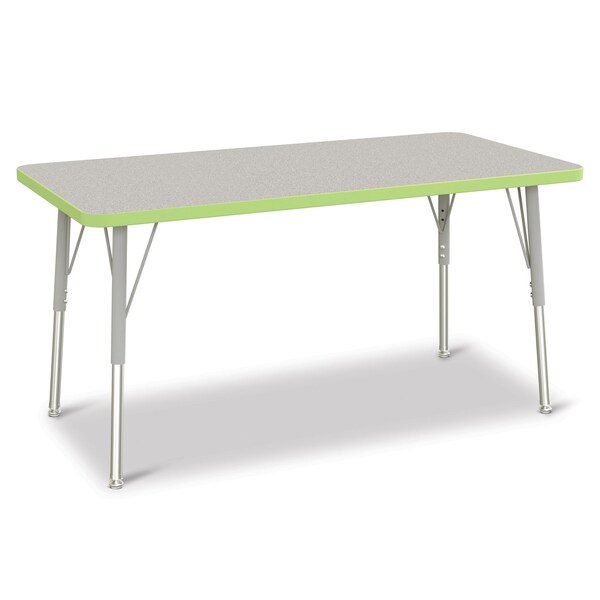 Jonti-Craft Berries Rectangle Activity Table, 24 in. x 48 in., A-height, Freckled Gray/Coastal Blue/Gray - 6403JCA131