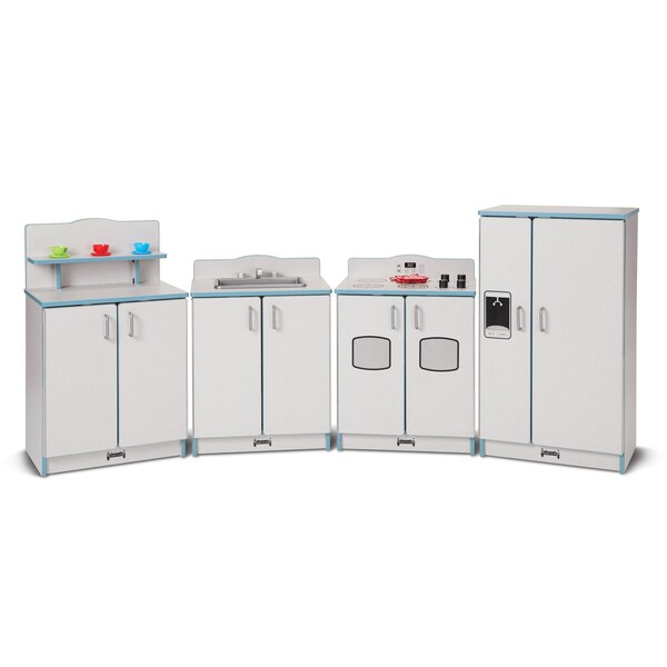 Jonti-Craft Rainbow Accents Culinary Creations Kitchen 4 Piece Set, Coastal Blue - 2411JCWW131