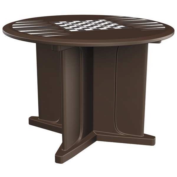 Cortech Circle Table, 42 in W, 42 in L, 31 in H, Polyethylene Top, Brown - 66749BNGT