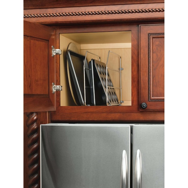 Rev-A-Shelf Steel, Chrome, 0.75 in W, 18 in H, 20 in D, 19.66 in L, Silver - 597-18CR-52