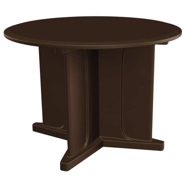 Cortech Circle Table, 42 in W, 42 in L, 31 in H, Polyethylene Top, Brown - 66749BN