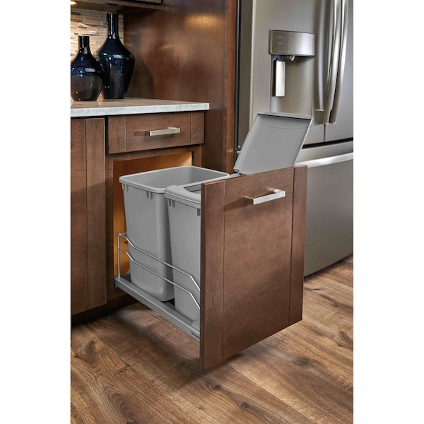 Rev-A-Shelf Steel; Plastic, Metallic Silver, 14.38 in W, 19 in H, 22.25 in D - 53WC-1835SCDM-217
