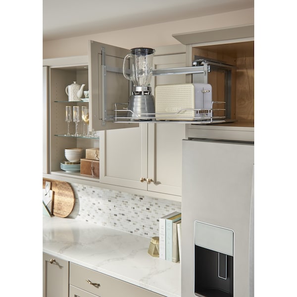 Rev-A-Shelf Steel, Silver, 14 in W, 15 in H, 19 in D, 21.38 in L, Silver - 5708-15CR