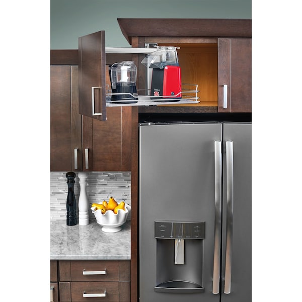 Rev-A-Shelf Steel, Silver, 14 in W, 15 in H, 19 in D, 21.38 in L, Silver - 5708-15CR