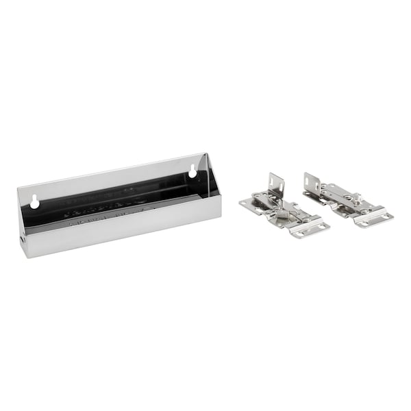 Rev-A-Shelf Stainless Steel, Silver, 10 in W, 3 in H, 1.69 in D, 1.69 in L, Silver - 6541-10-52