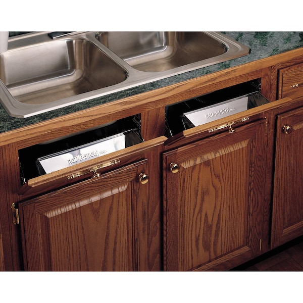 Rev-A-Shelf Stainless Steel, Silver, 16 in W, 3 in H, 1.69 in D, 1.69 in L, Silver - 6541-16-52