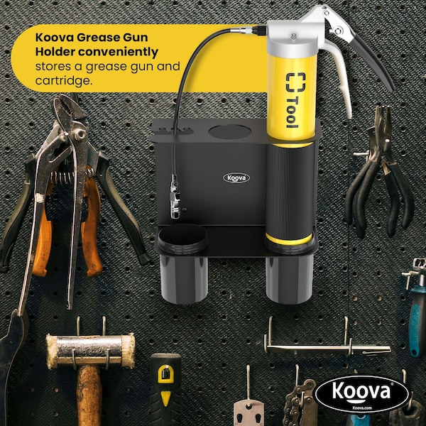 Koova Tool Rack, Steel, Black, Powder Coated - KV-GREASEGUN-V1