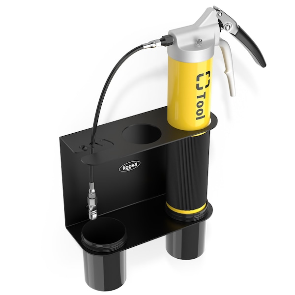 Koova Tool Rack, Steel, Black, Powder Coated - KV-GREASEGUN-V1