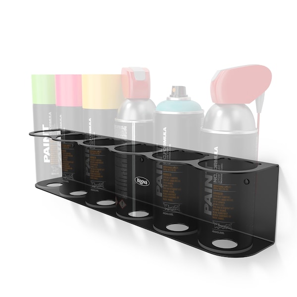 Koova Storage Rack, Steel, Black, 3.3 in W, 3.7 in H, 18.25 in L, Powder Coated - KV-CAN-6