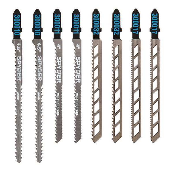 Spyder Jigsaw Blade Set, T-Shank, 4 to 4-1/2in. L - 300037