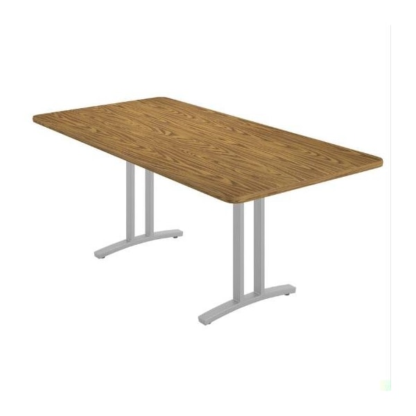 Correll Rectangle Modern Design Conference Table, 72 in W, Particleboard Top, Medium Oak - CC3672R-06-14-06