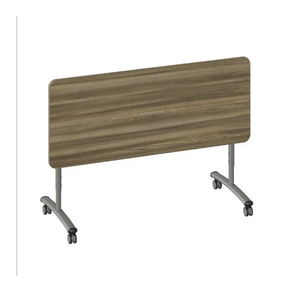 Correll Rectangle Premium Sit To Stand HPL Flip Top Table, 60 in W, 28 in to 38 in H, Particleboard Top - FTS2460-53-14-53
