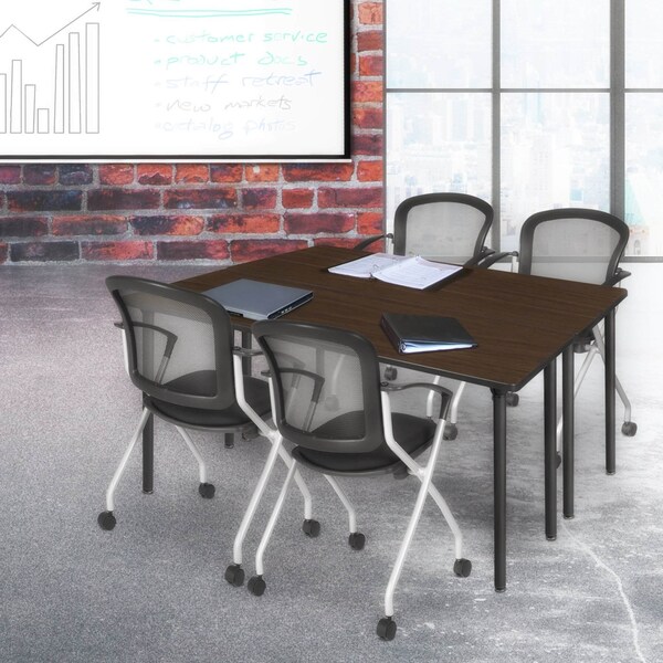 Regency Kee Folding Training Seminar Table, 60 in W, 24 in L, Neo Walnut - MTF6024NWBK