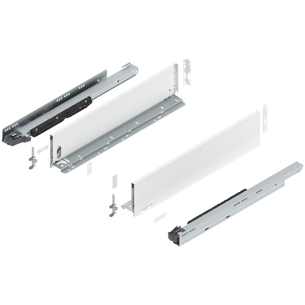 Blum 22in. K Height Legrabox Silk White Drawer Set, 170 Lbs Weight Rating - 773K55S0S