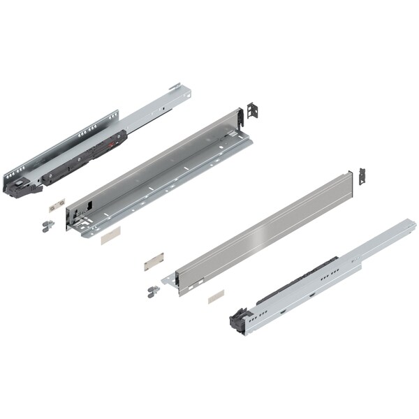 Blum 22in. N Height Legrabox Stainless Drawer Set, 125 Lbs Weight Rating - 770N55S0I
