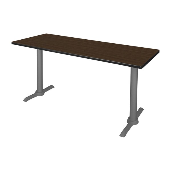 Regency Cain T-Base Training Seminar Table, 72 in W, 24 in L, Neo Walnut - MTRCT7224NWGY