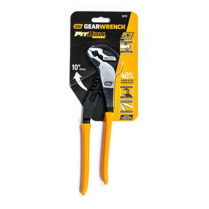 Llave de lengüeta y ranura GEARWRENCH 10 pulgadas con mango revestido PITBULL K9 V-Jaw - 82172